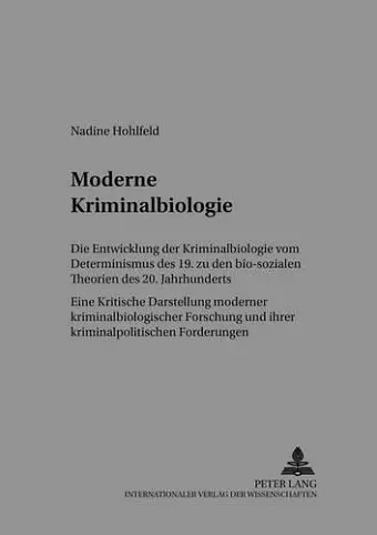 Moderne Kriminalbiologie cover