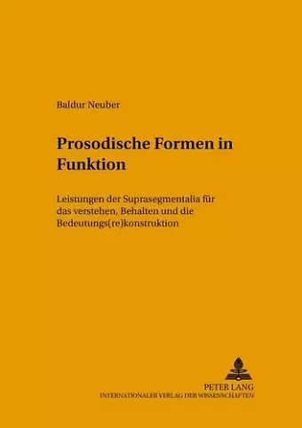 Prosodische Formen in Funktion cover