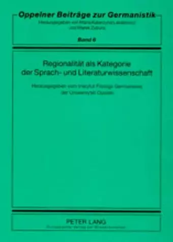 Regionalitaet ALS Kategorie Der Sprach- Und Literaturwissenschaft cover