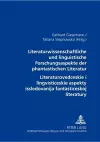 Literaturwissenschaftliche Und Linguistische Forschungsaspekte Der Phantastischen Literatur- Литературовед ческие и ли&#1085 cover