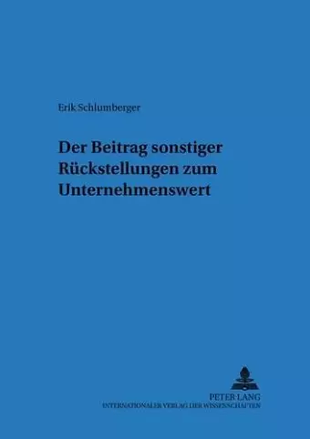 Der Beitrag Sonstiger Rueckstellungen Zum Unternehmenswert cover