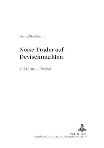 Noise-Trader Auf Devisenmaerkten cover