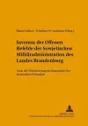 Inventar Der Offenen Befehle Der Sowjetischen Militaeradministration Des Landes Brandenburg cover