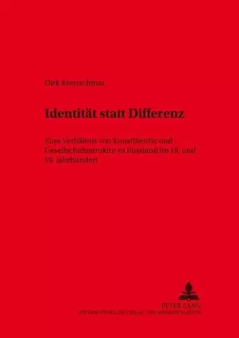 Identitaet Statt Differenz cover