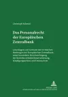 Das Personalrecht Der Europaeischen Zentralbank cover