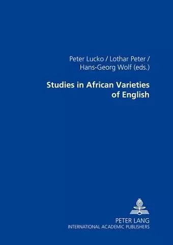 Studies in African Varieties of English cover