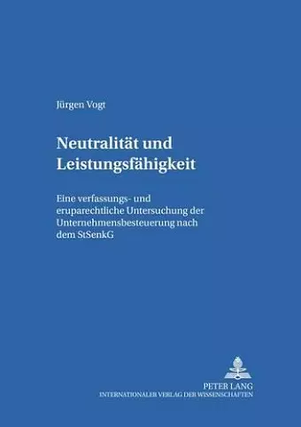 Neutralitaet Und Leistungsfaehigkeit cover