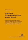 Studien Zur Stammbuchpraxis Der Fruehen Neuzeit cover