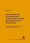 Ein Instrument Zur Kommunikationsstrukturanalyse Auf Basis Der Autopoietischen Systemtheorie cover