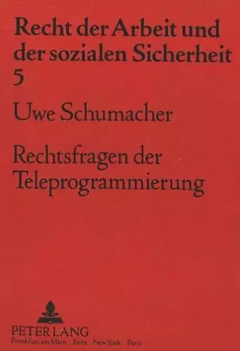 Rechtsfragen Der Teleprogrammierung cover