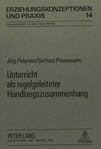 Unterricht ALS Regelgeleiteter Handlungszusammenhang cover