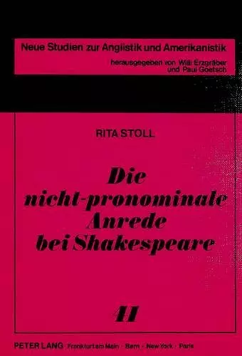 Die Nicht-Pronominale Anrede Bei Shakespeare cover