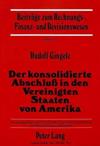 Der Konsolidierte Abschluss in Den Vereinigten Staaten Von Amerika cover