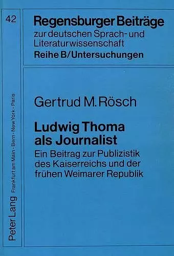 Ludwig Thoma ALS Journalist cover