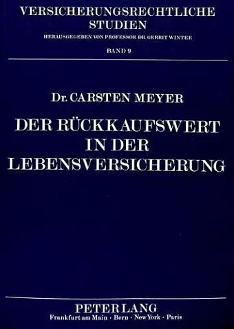 Der Rueckkaufswert in Der Lebensversicherung cover