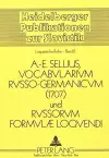 Vocabularium Russo-Germanicum Und Russorum Formulae Loquendi 1707 cover