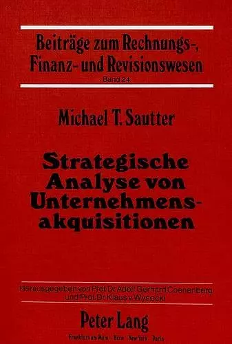 Strategische Analyse Von Unternehmensakquisitionen cover