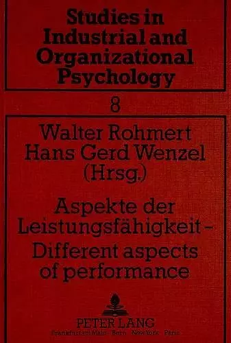 Aspekte Der Leistungsfaehigkeit -- Different Aspects of Performance cover