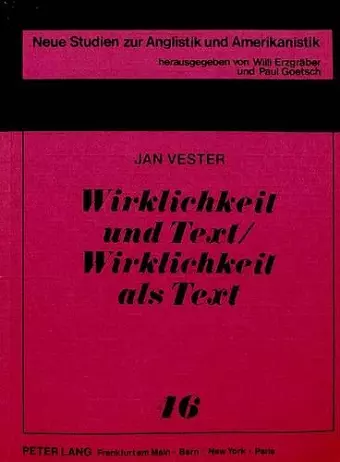 Wirklichkeit Und Text /Wirklichkeit ALS Text cover