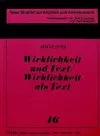 Wirklichkeit Und Text /Wirklichkeit ALS Text cover