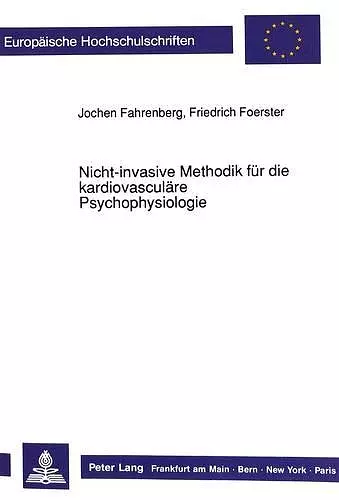 Nicht-Invasive Methodik Fuer Die Kardiovasculaere Psychophysiologie cover