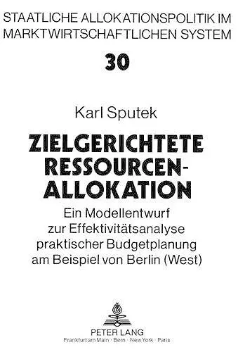 Zielgerichtete Ressourcenallokation cover