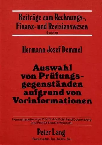 Auswahl Von Pruefungsgegenstaenden Aufgrund Von Vorinformationen cover