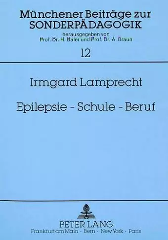 Epilepsie - Schule - Beruf cover