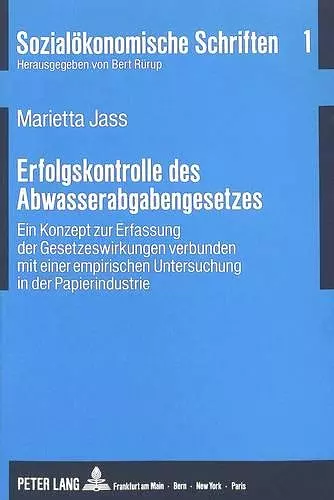 Erfolgskontrolle Des Abwasserabgabengesetzes cover