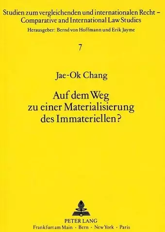 Auf Dem Weg Zu Einer Materialisierung Des Immateriellen? cover