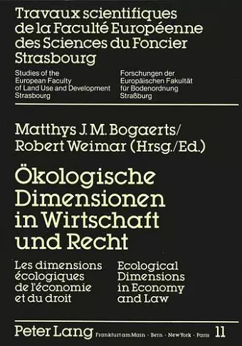 Oekologische Dimensionen in Wirtschaft Und Recht cover