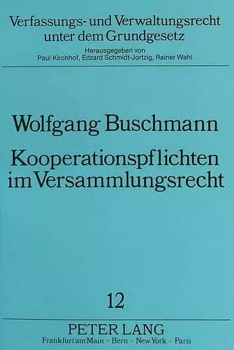 Kooperationspflichten Im Versammlungsrecht cover