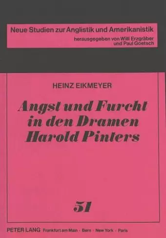 Angst Und Furcht in Den Dramen Harold Pinters cover