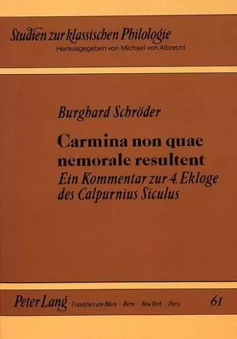 Carmina Non Quae Nemorale Resultent cover