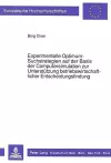 Experimentelle Optimum-Suchstrategien Auf Der Basis Der Computersimulation Zur Unterstuetzung Betriebswirtschaftlicher Entscheidungsfindung cover