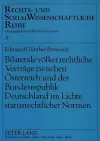 Bilaterale Voelkerrechtliche Vertraege Zwischen Oesterreich Und Der Bundesrepublik Deutschland Im Lichte Statusrechtlicher Normen cover