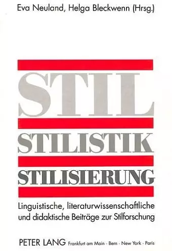 Stil - Stilistik - Stilisierung cover