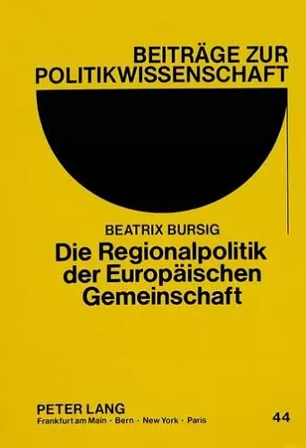 Die Regionalpolitik Der Europaeischen Gemeinschaft cover