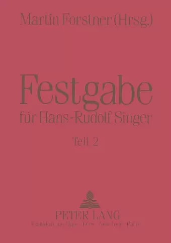 Festgabe Fuer Hans-Rudolf Singer cover