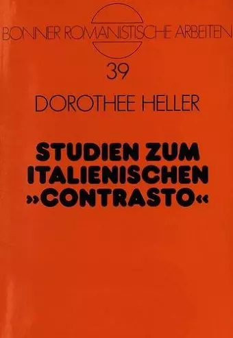 Studien Zum Italienischen «Contrasto» cover