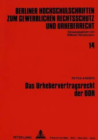 Das Urhebervertragsrecht Der Ddr cover