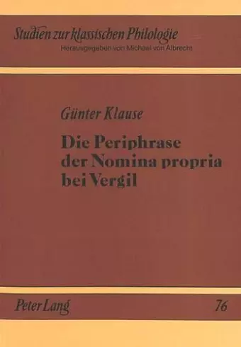 Die Periphrase Der Nomina Propria Bei Vergil cover