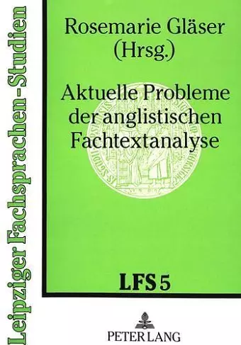 Aktuelle Probleme Der Anglistischen Fachtextanalyse cover