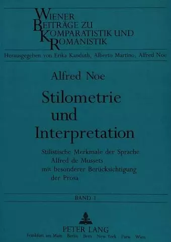 Stilometrie Und Interpretation cover