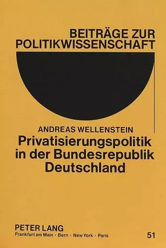 Privatisierungspolitik in Der Bundesrepublik Deutschland cover