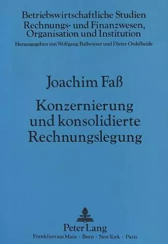 Konzernierung Und Konsolidierte Rechnungslegung cover