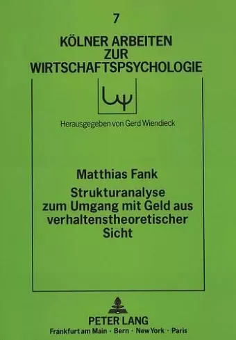 Strukturanalyse Zum Umgang Mit Geld Aus Verhaltenstheoretischer Sicht cover