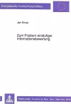 Zum Problem Einstufiger Informationsbewertung cover