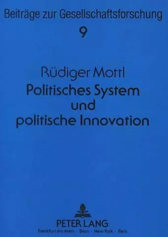 Politisches System Und Politische Innovation cover