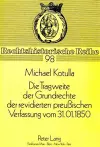 Die Tragweite Der Grundrechte Der Revidierten Preußischen Verfassung Vom 31.01.1850 cover